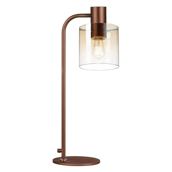 Belstone Large Table Lamp in Mocha with Amber Fade Glass