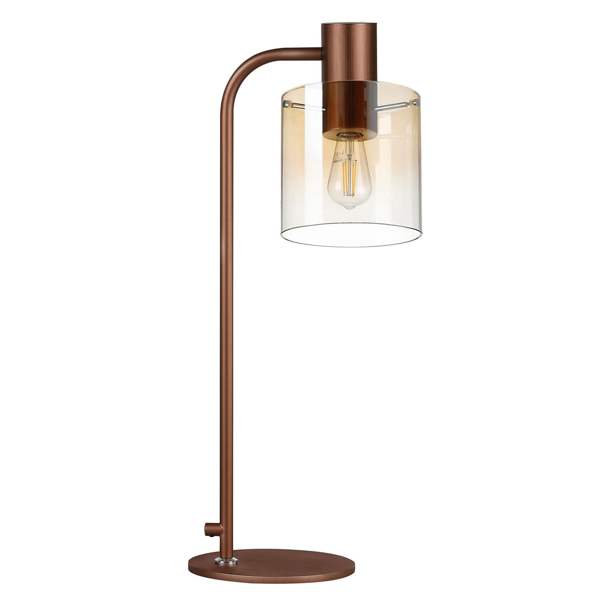 Belstone Large Table Lamp in Mocha with Amber Fade Glass
