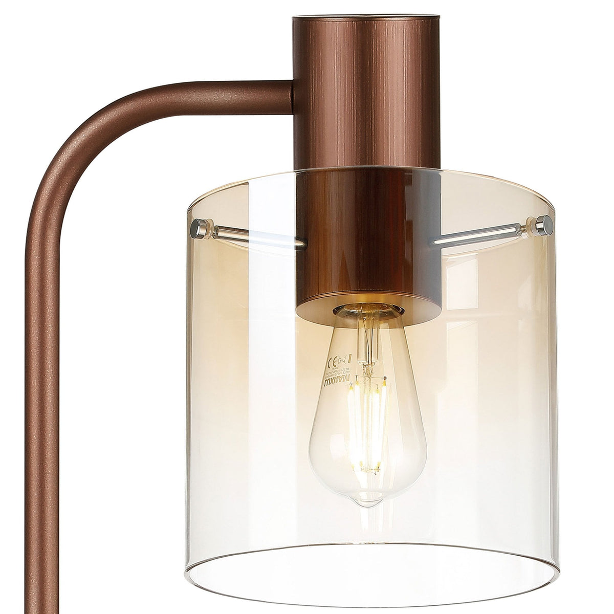 Belstone Large Table Lamp in Mocha with Amber Fade Glass
