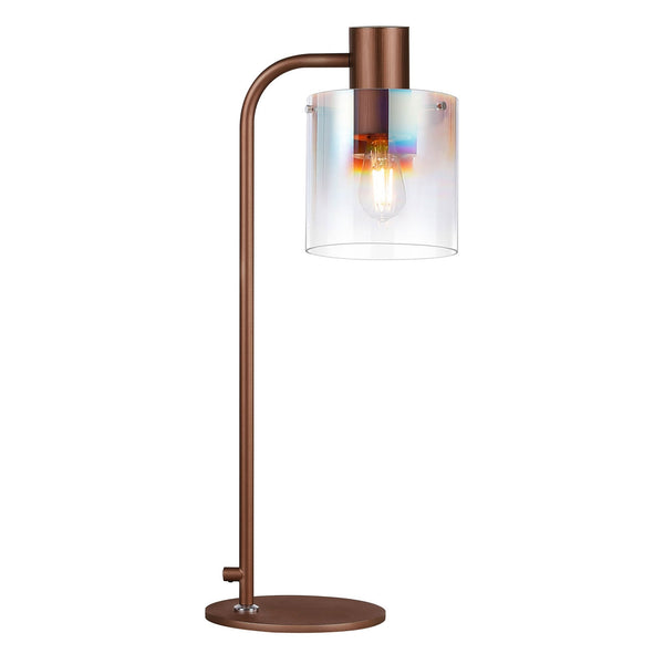 Belstone Large Table Lamp in Mocha with Iridescent Fade Glass