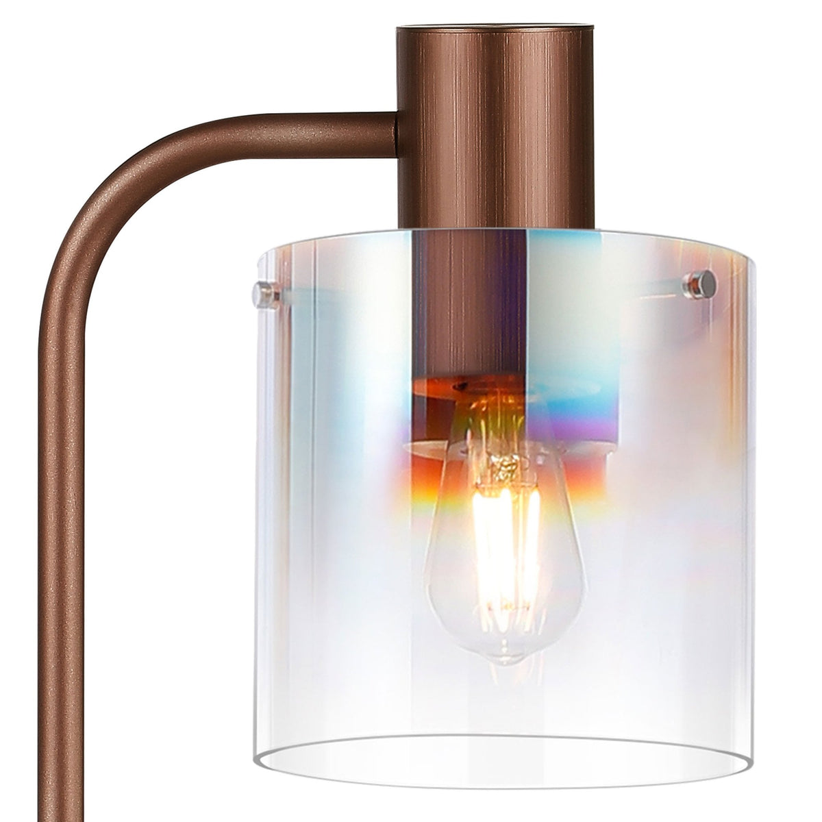 Belstone Large Table Lamp in Mocha with Iridescent Fade Glass