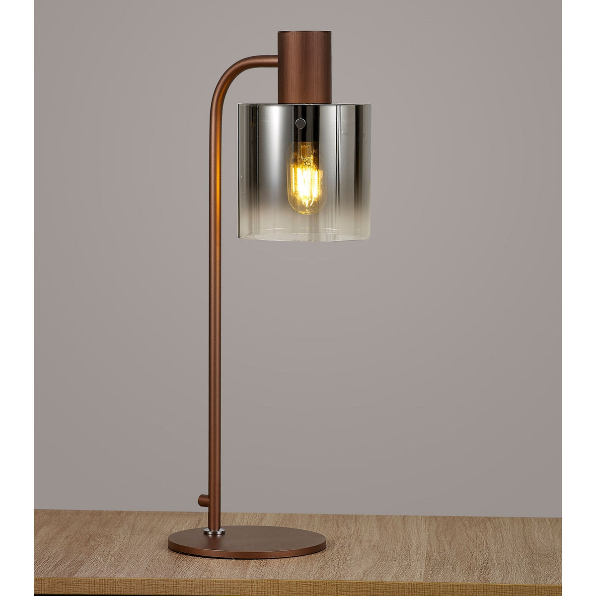 Belstone Large Table Lamp in Mocha with Smoke Fade Glass