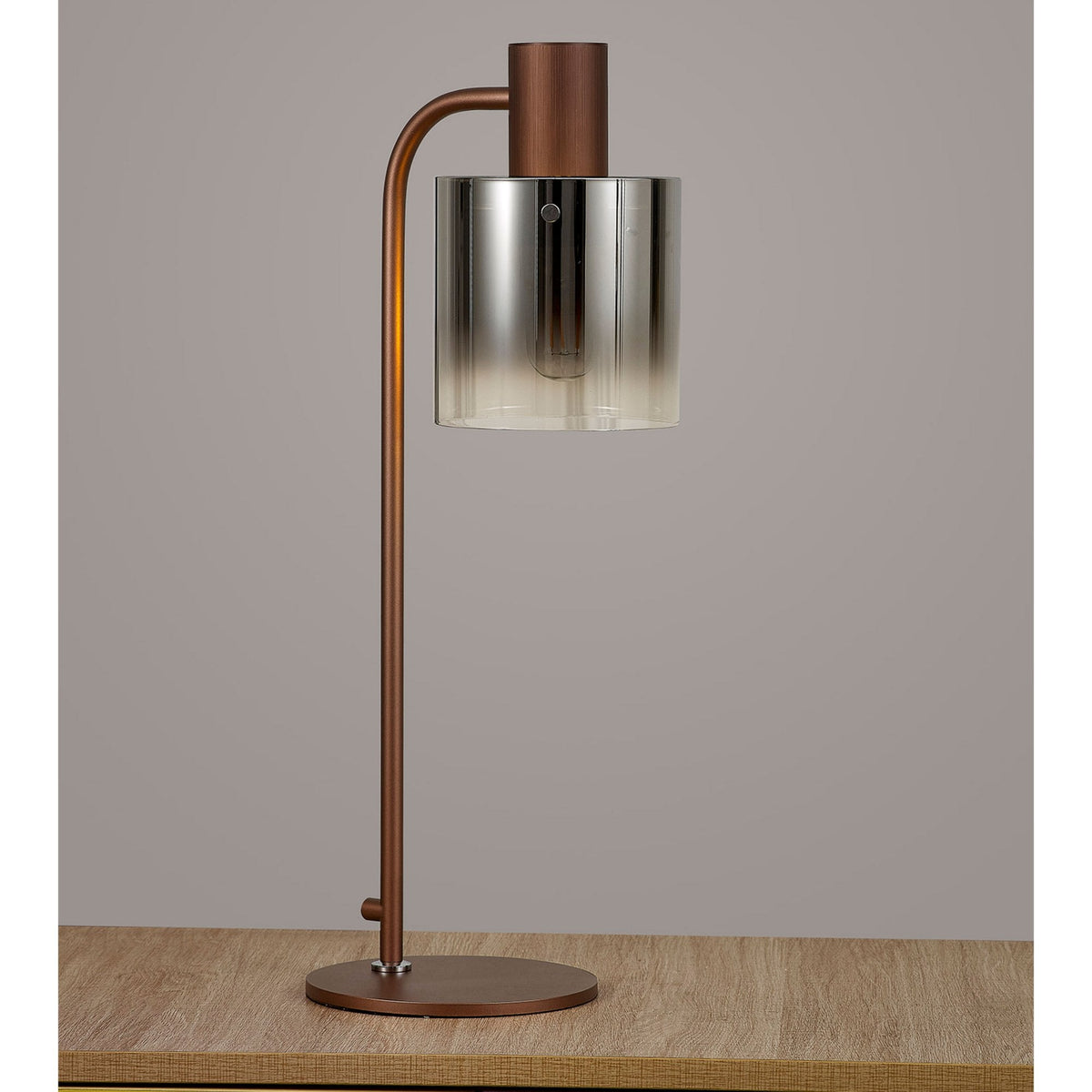 Belstone Large Table Lamp in Mocha with Smoke Fade Glass