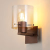 Belstone Switched Wall Light in Mocha with Amber Fade Glass