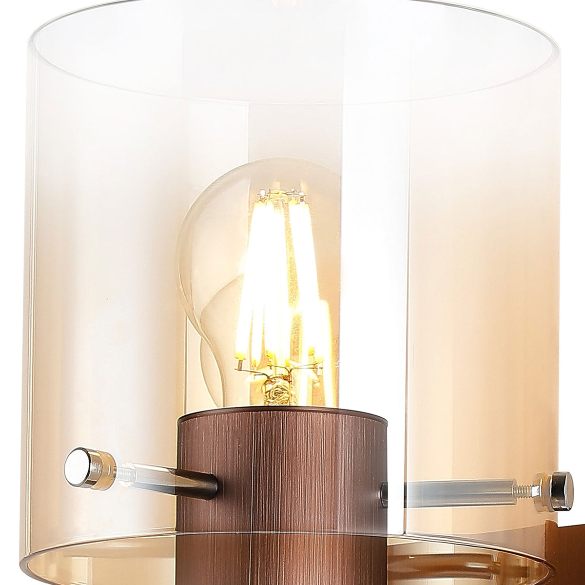 Belstone Switched Wall Light in Mocha with Amber Fade Glass
