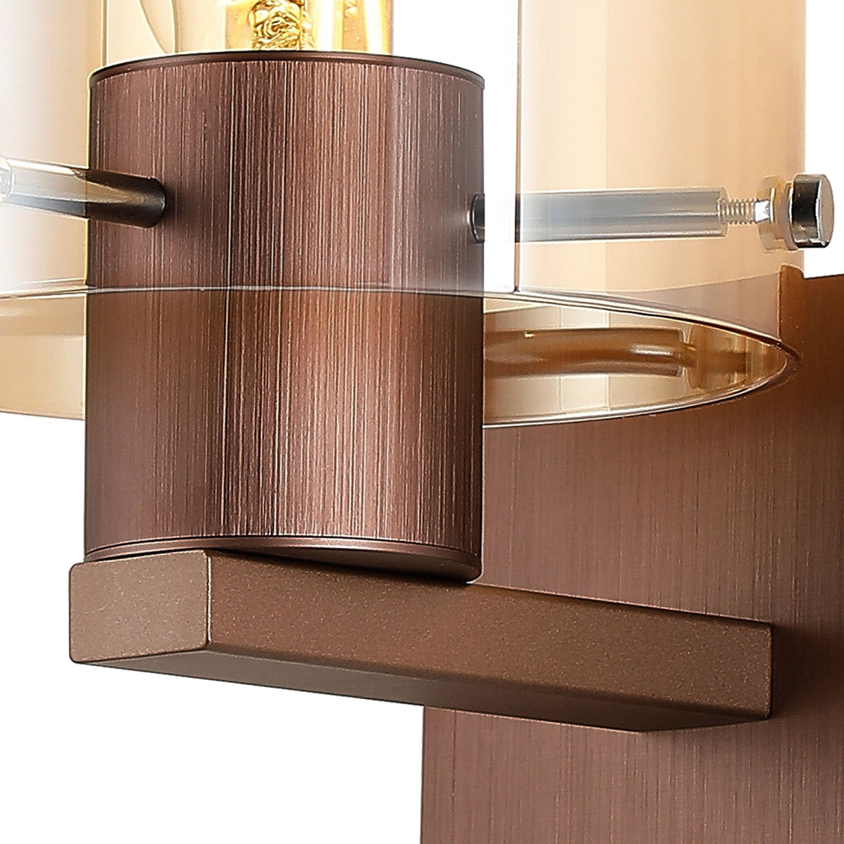 Belstone Switched Wall Light in Mocha with Amber Fade Glass