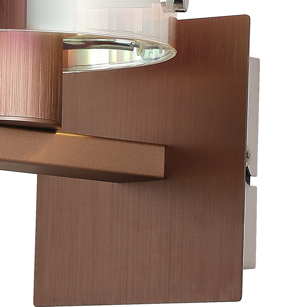 Belstone Switched Wall Light in Mocha with Iridescent Fade Glass