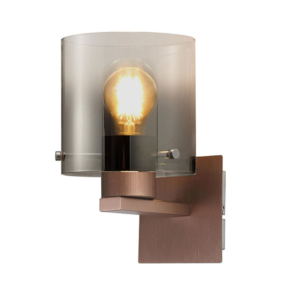 Belstone Switched Wall Light in Mocha with Smoke Fade Glass
