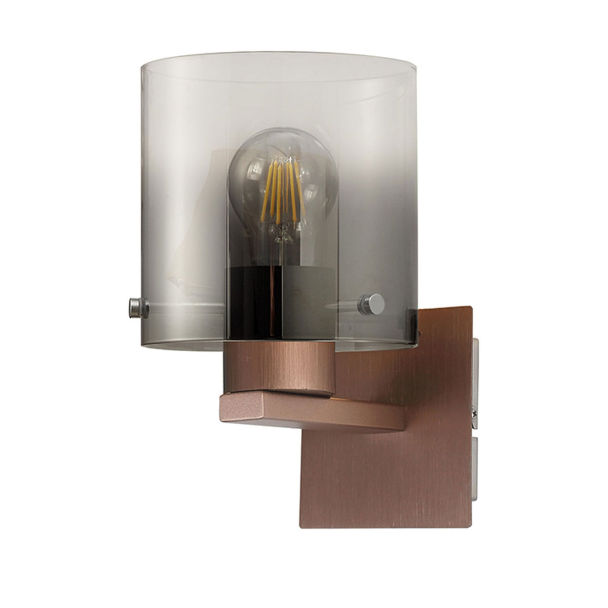 Belstone Switched Wall Light in Mocha with Smoke Fade Glass