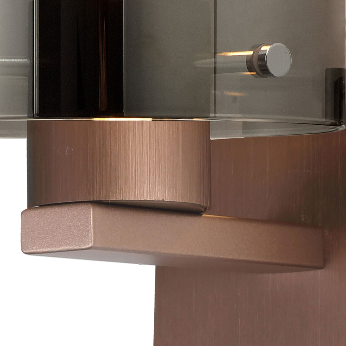 Belstone Switched Wall Light in Mocha with Smoke Fade Glass