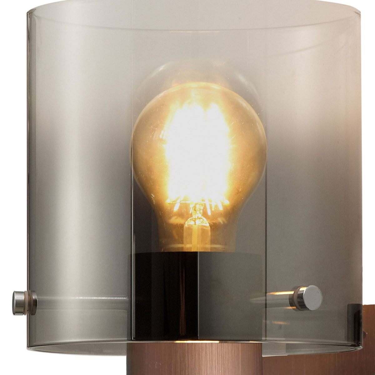 Belstone Switched Wall Light in Mocha with Smoke Fade Glass
