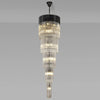 Kentisbeare 500mm 5 Tier 18 Lamp Chandelier in Matt Black & Clear Glass