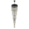 Kentisbeare 500mm 5 Tier 18 Lamp Chandelier in Matt Black & Clear Glass