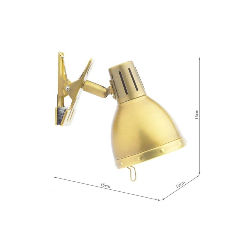 Osaka Clip On Wall Lamp in Brushed Brass