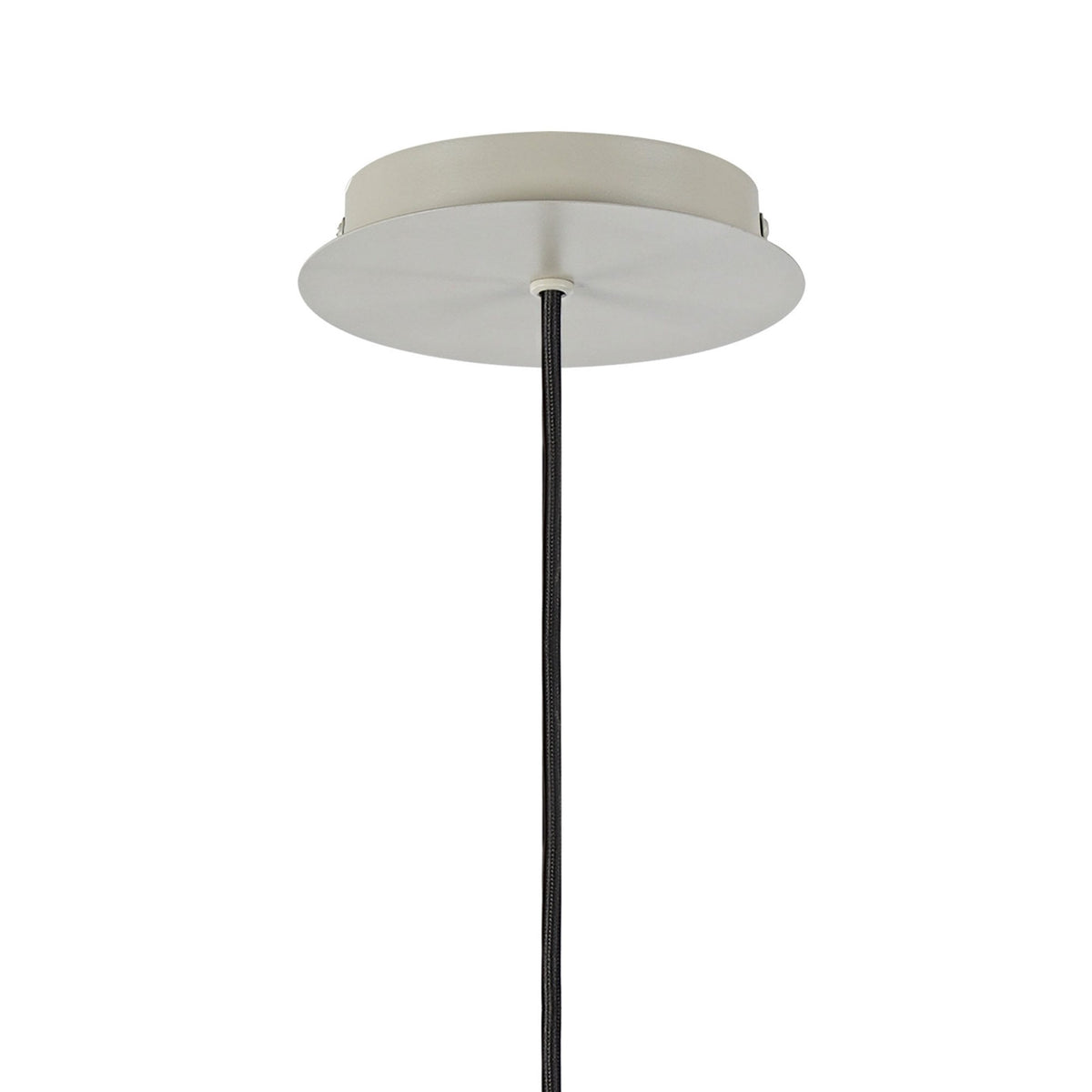 Belstone Fine Ribbed Single Drop Pendant in Beige Stone with Clear Glass