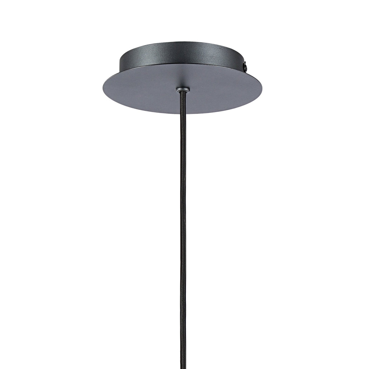 Belstone Fine Ribbed Single Drop Pendant in Dark Grey with Smoke Glass