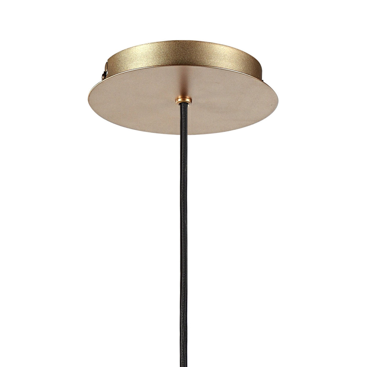 Belstone Fine Ribbed Single Drop Pendant in Light Gold with Smoke Glass