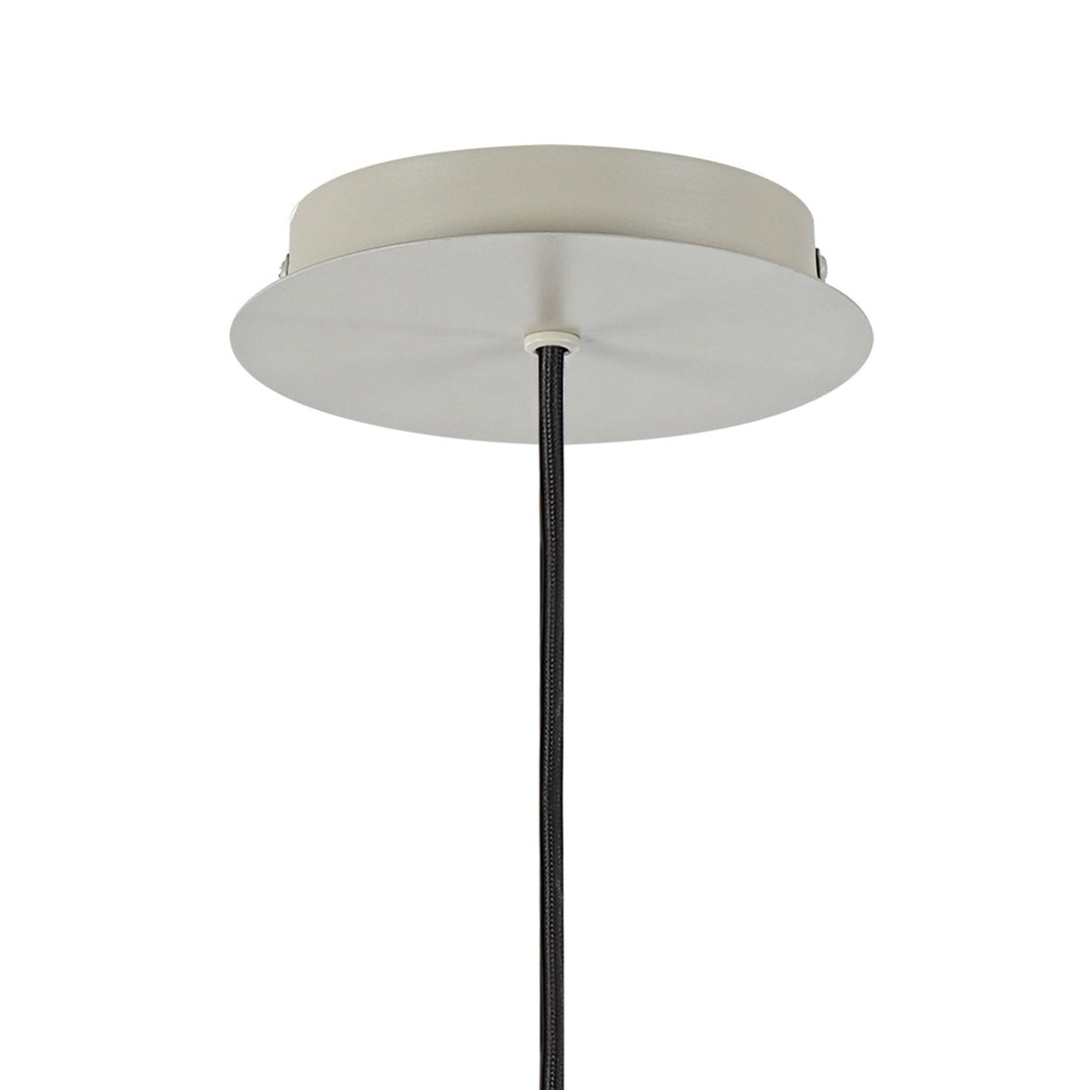 Belstone Wide Ribbed Single Drop Pendant in Beige Stone with Smoke Glass