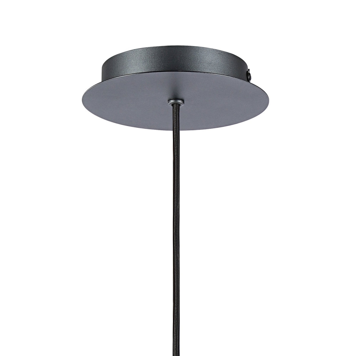 Belstone Wide Ribbed Single Drop Pendant in Dark Grey with Smoke Glass
