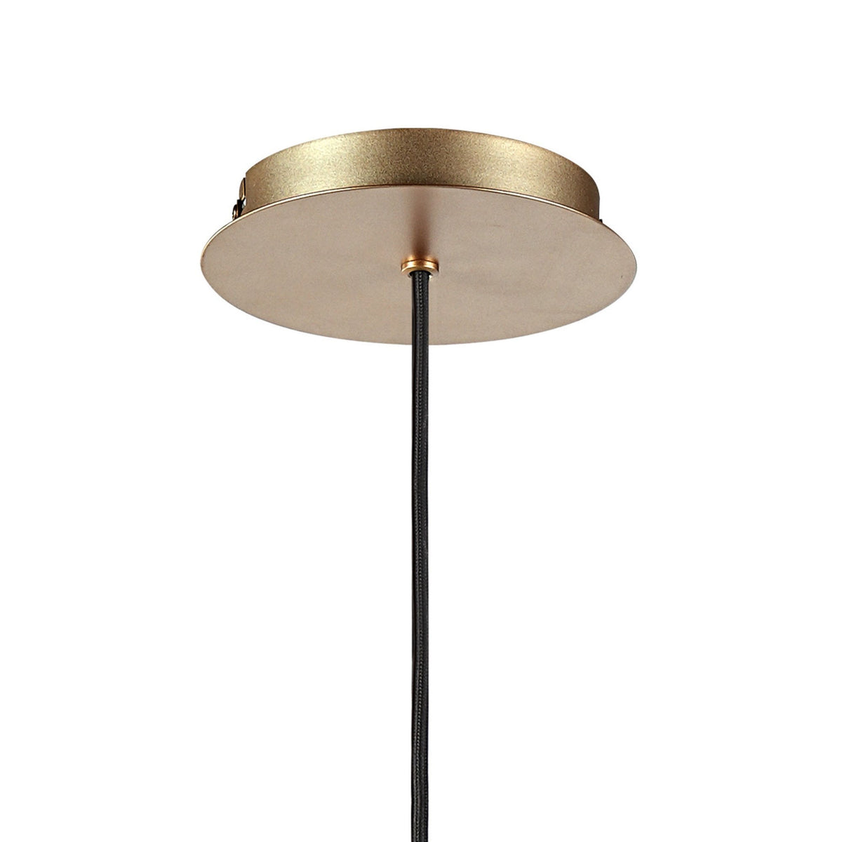 Belstone Wide Ribbed Single Drop Pendant in Light Gold with Frosted & Clear Glass