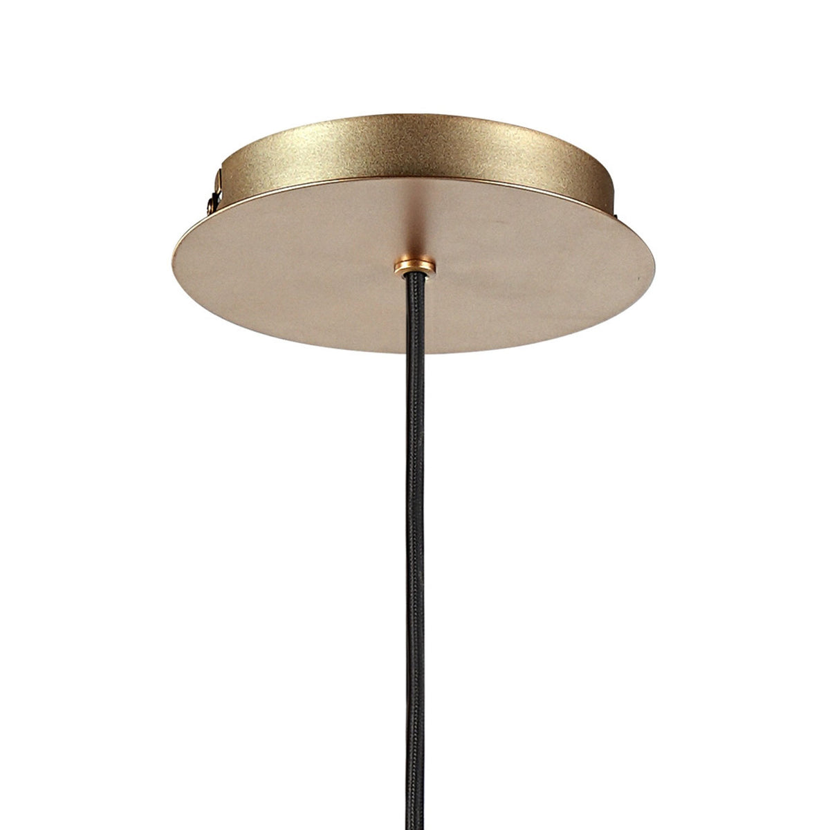 Belstone Wide Ribbed Single Drop Pendant in Light Gold with Gloss White Glass