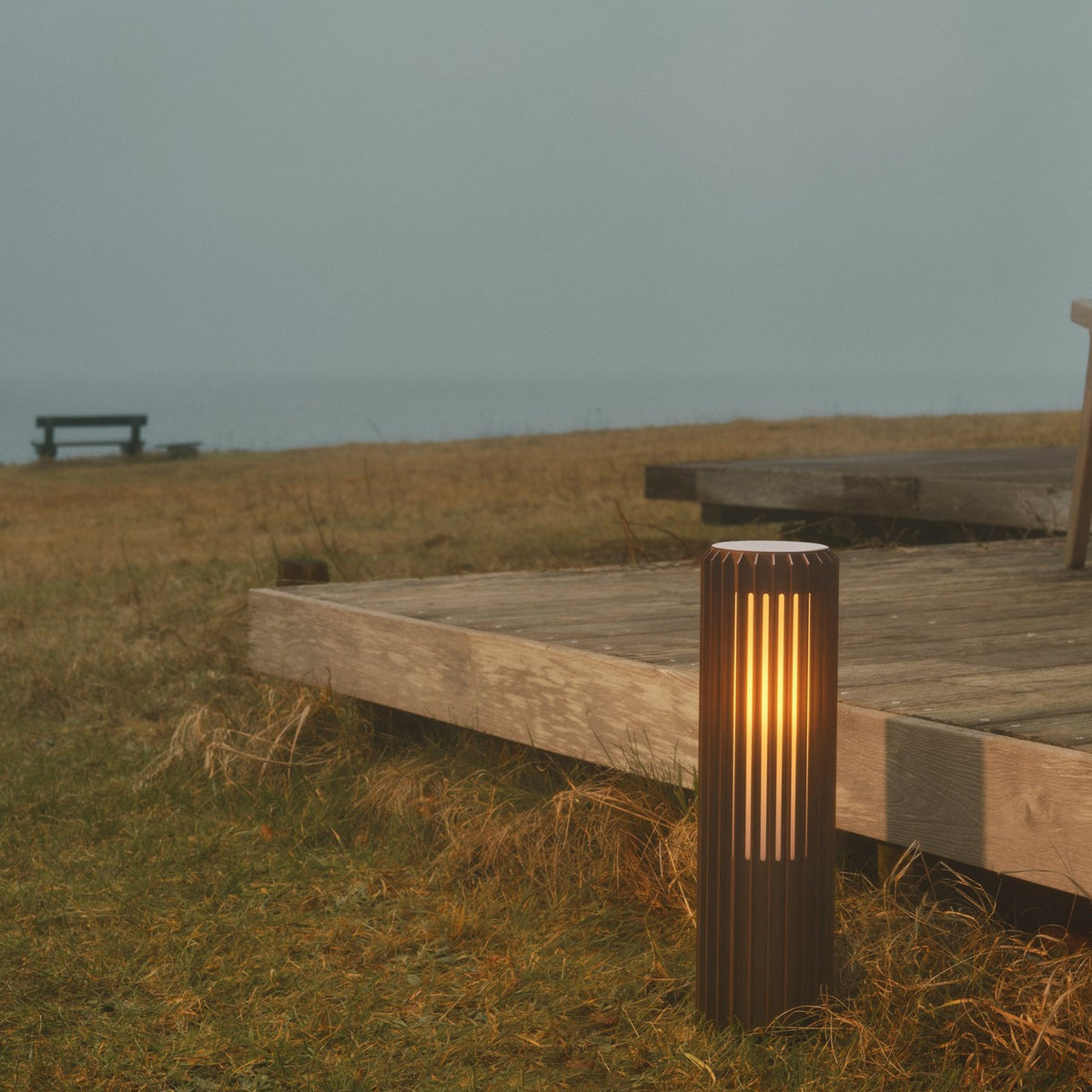 Aludra IP44 Coastal 45cm Bollard Light In Metallic Brown