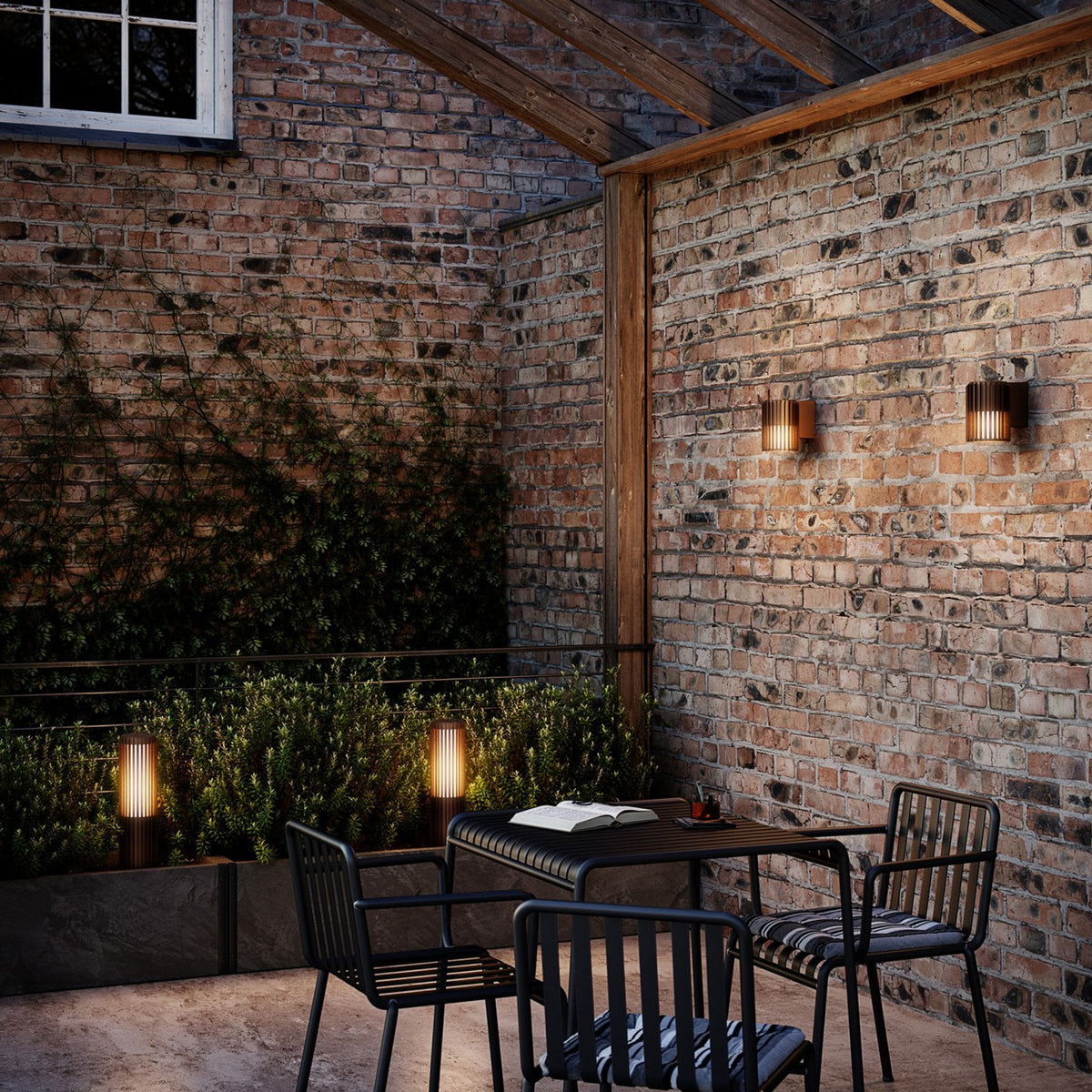 Aludra IP44 Coastal 45cm Bollard Light In Metallic Brown