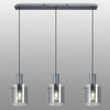 Belstone Fine Ribbed Triple Drop Linear Pendant in Dark Grey with Smoke Glass