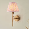 Chester Single Wall Light in Aged Brass with Leaf 16cm Peachy Keen Shade