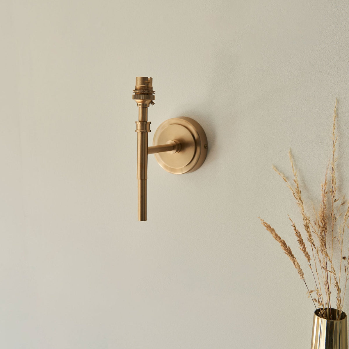 Chester Single Wall Light in Aged Brass with Leaf 16cm Peachy Keen Shade