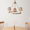Chester Three Lamp Round Pendant in Aged Brass with Zigzag 16cm Pearl Grey Shade