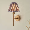 Chester Single Wall Light in Aged Brass with Zigzag 16cm Pearl Grey Shade