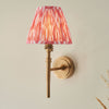 Chester Single Wall Light in Aged Brass with Ikat 16cm Coral Pink Shade