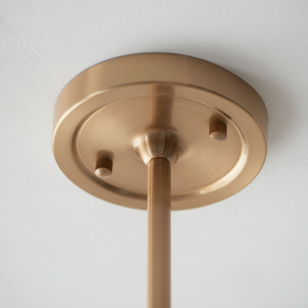 Santiago Four Lamp Linear Pendant in Brushed Aged Brass with Leaf 16cm Shell Bay Blue Shade