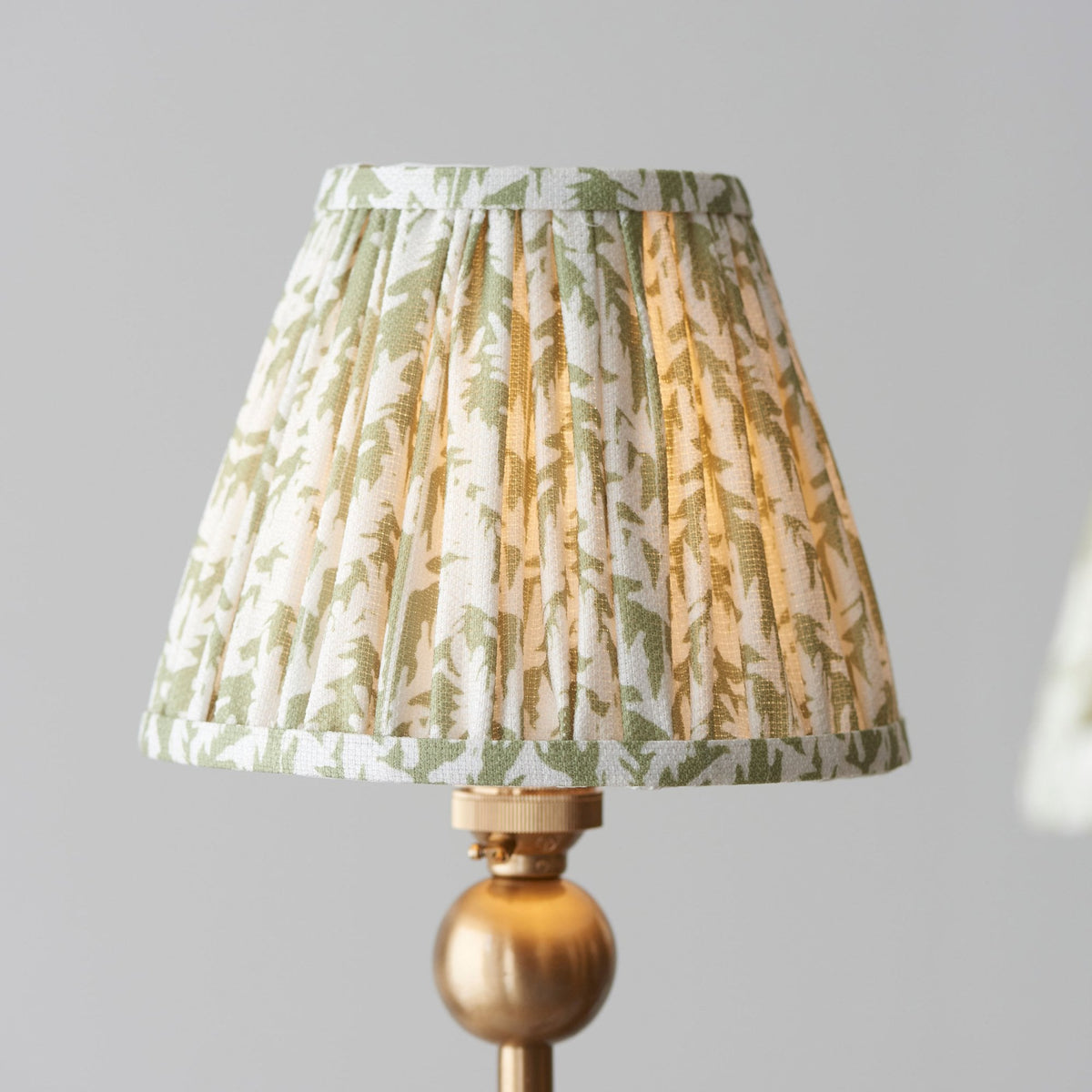 Santiago Curved Five Arm Pendant in Brushed Aged Brass with Leaf 16cm Herb Garden Green Shade