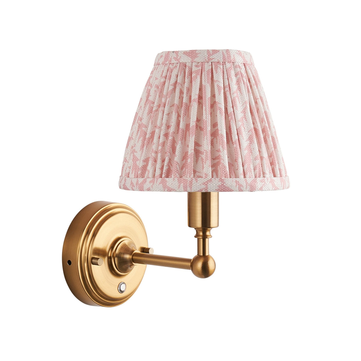 Burley Rechargeable Wall Light in Brushed Aged Brass with Leaf 16cm Peachy Keen Shade