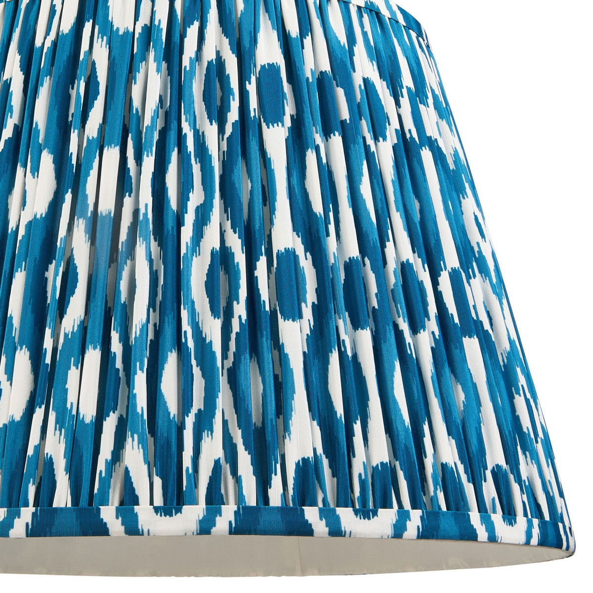 Eltham Single Drop Pendant with Ikat 40cm Marlin Blue Shade and Red Braided Cable