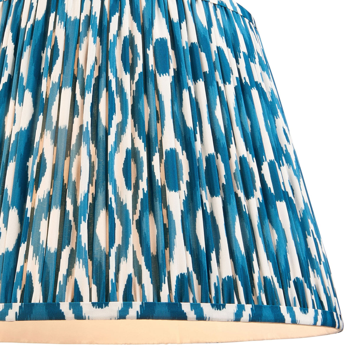 Eltham Single Drop Pendant with Ikat 40cm Marlin Blue Shade and Red Braided Cable