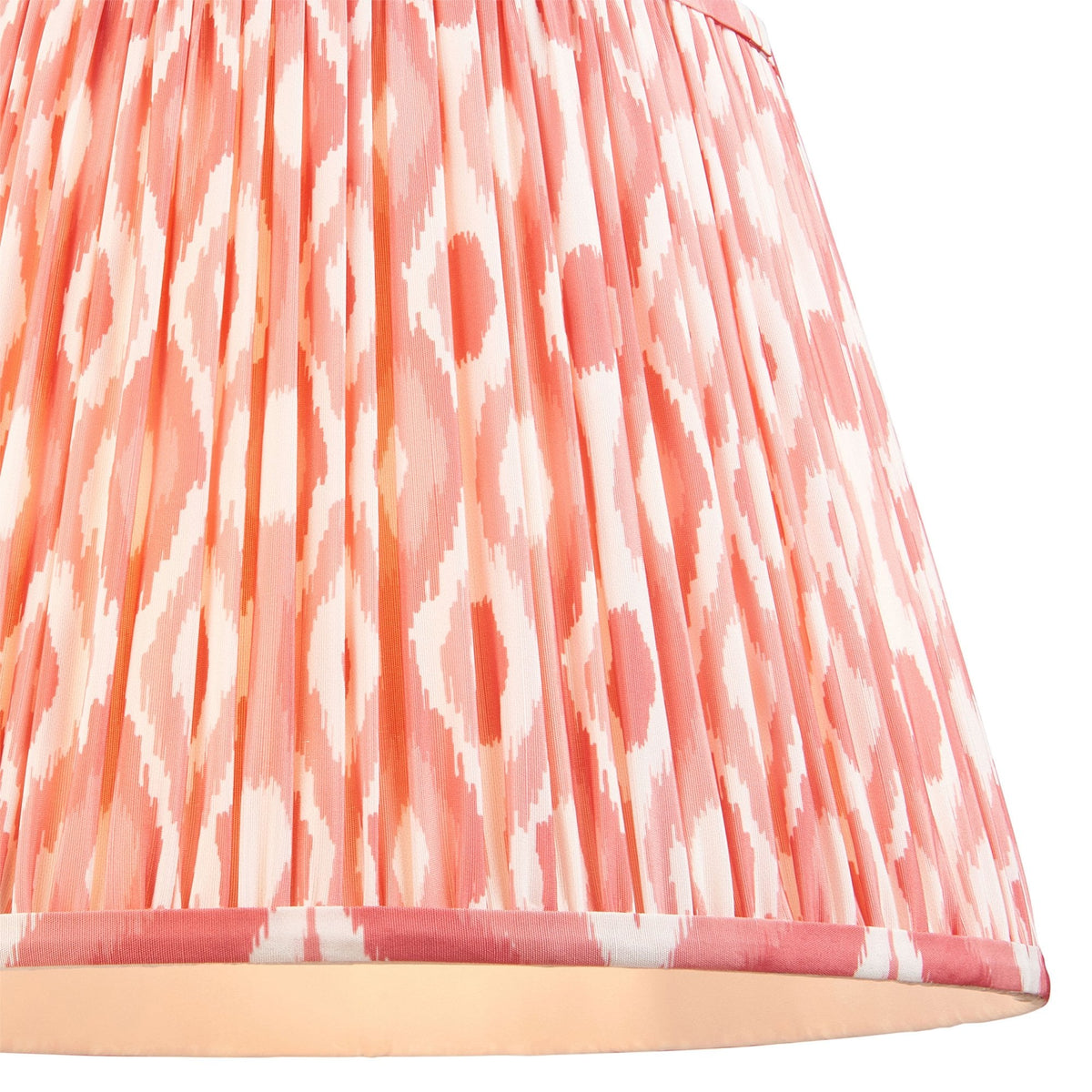 Eltham Single Drop Pendant with Ikat 40cm Coral Pink Shade and Blue Braided Cable