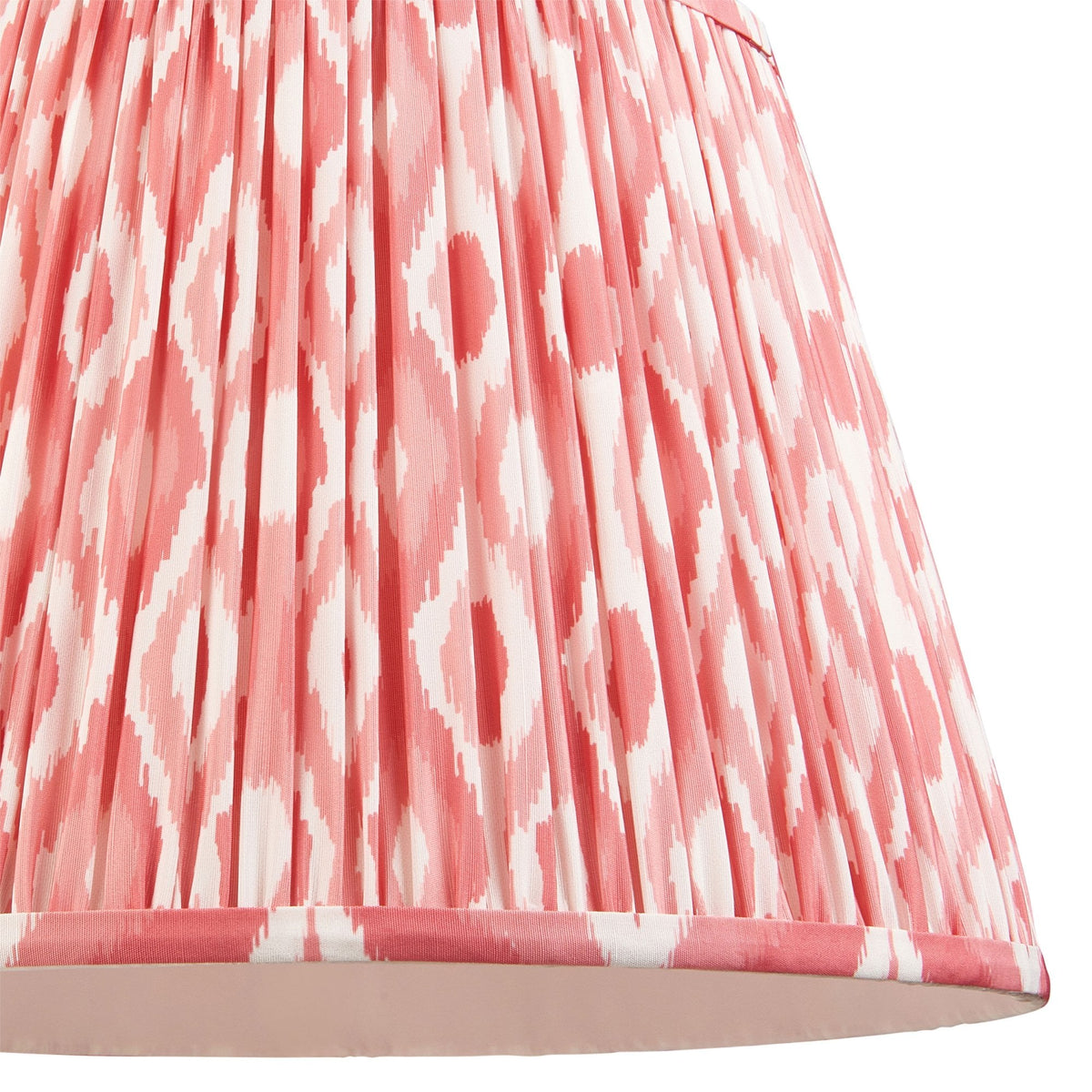 Eltham Single Drop Pendant with Ikat 40cm Coral Pink Shade and Green Braided Cable
