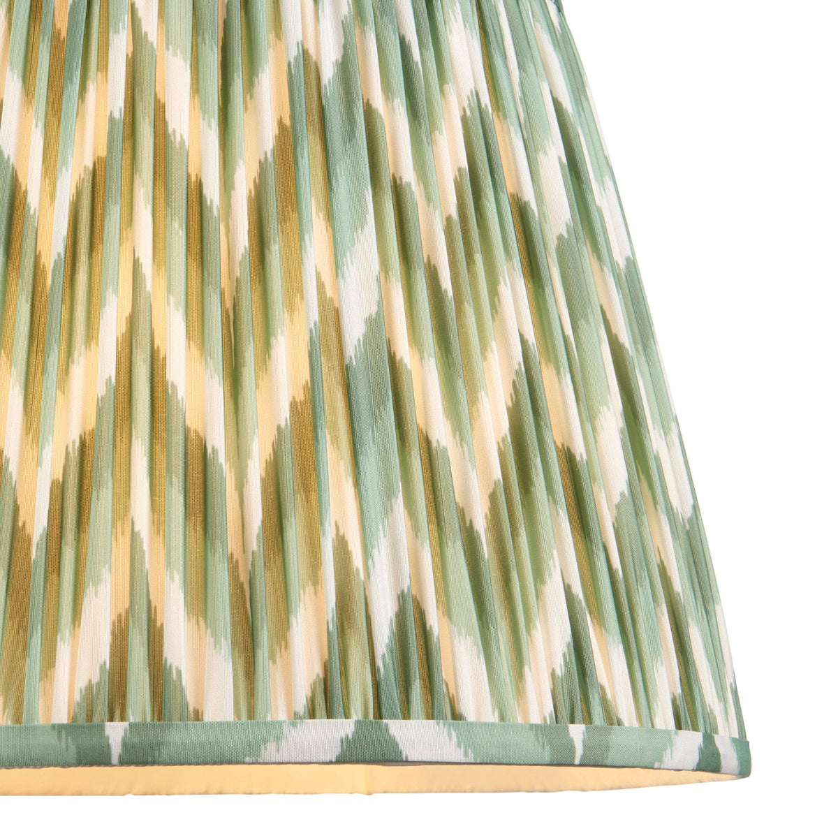 Eltham Single Drop Pendant with Zigzag 40cm Cotswold Green Shade and Green Braided Cable