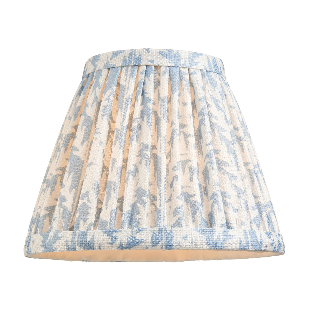 Burley Rechargeable Table Lamp in Brushed Aged Brass with Leaf 16cm Shell Bay Blue Shade