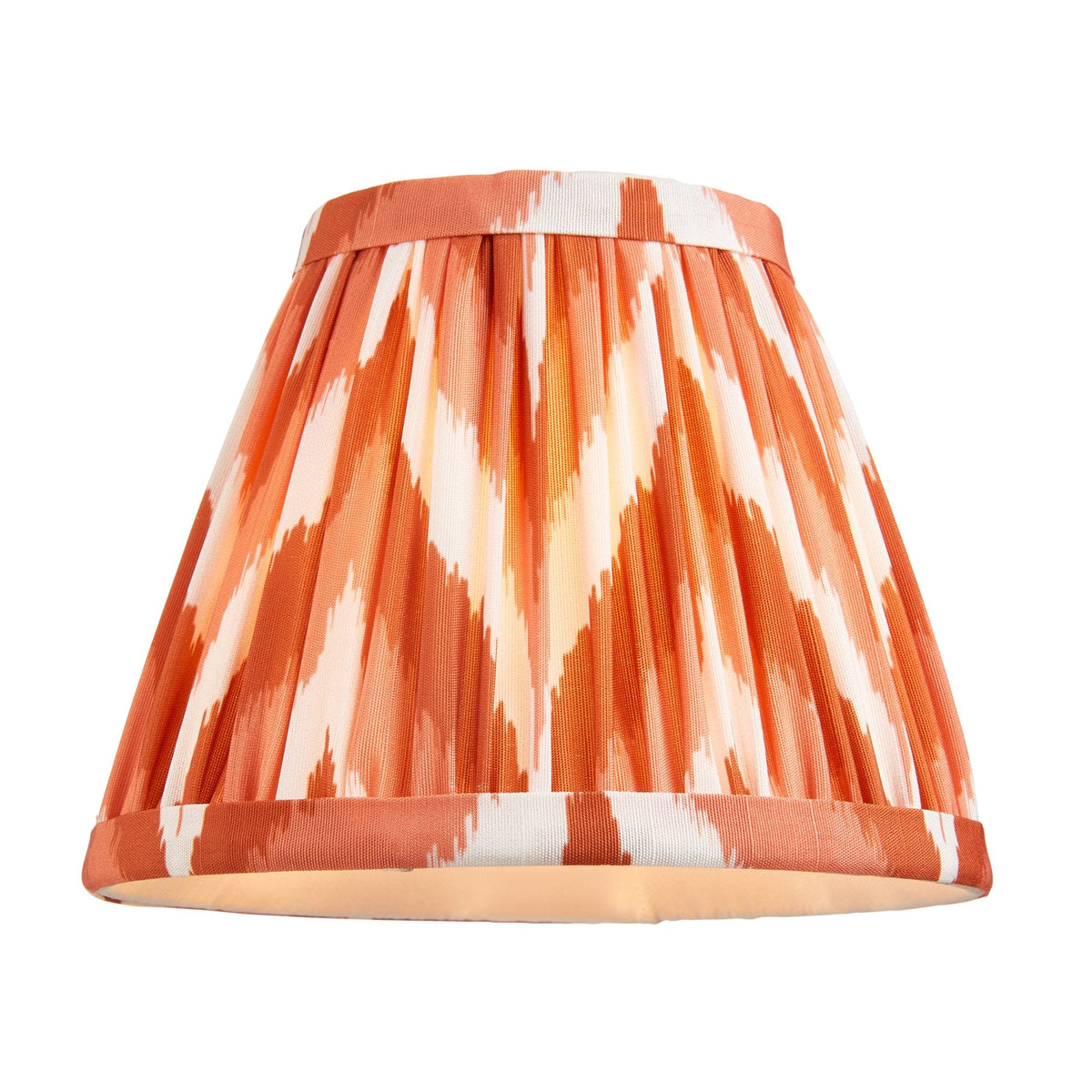 Burley Rechargeable Table Lamp in Brushed Aged Brass with Zigzag 16cm Apricot Orange Shade
