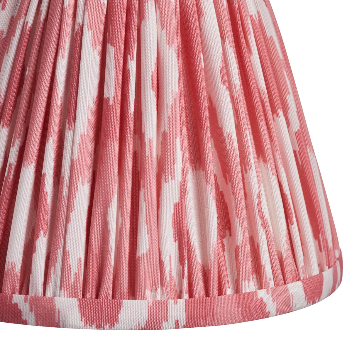 Burley Rechargeable Table Lamp in Brushed Aged Brass with Ikat 16cm Coral Pink Shade