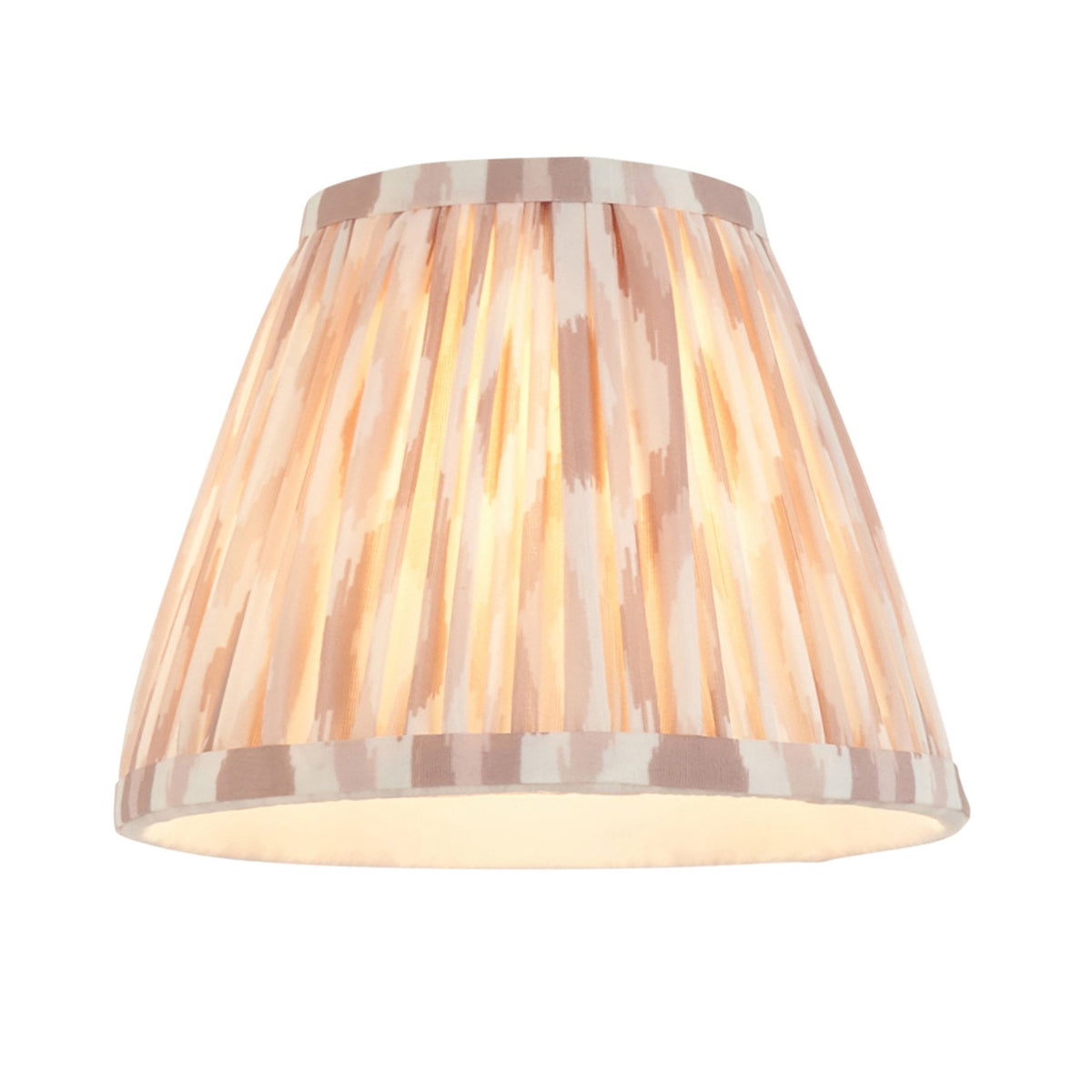 Burley Rechargeable Table Lamp in Brushed Aged Brass with Ikat 16cm Neutral Shade