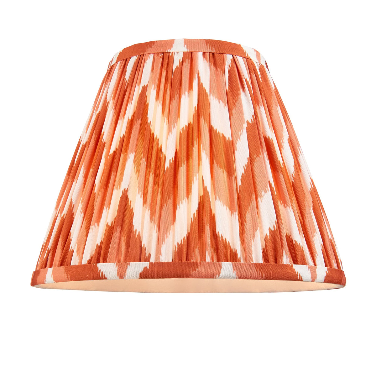 Burley Rechargeable Floor Lamp in Brushed Aged Brass with Zigzag 25cm Apricot Orange Shade
