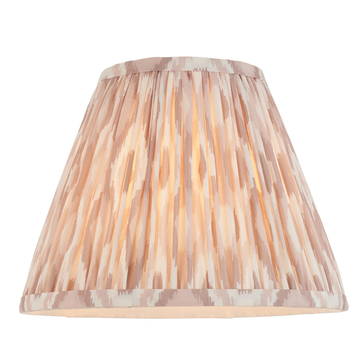 Burley Rechargeable Floor Lamp in Brushed Aged Brass with Ikat 25cm Neutral Shade