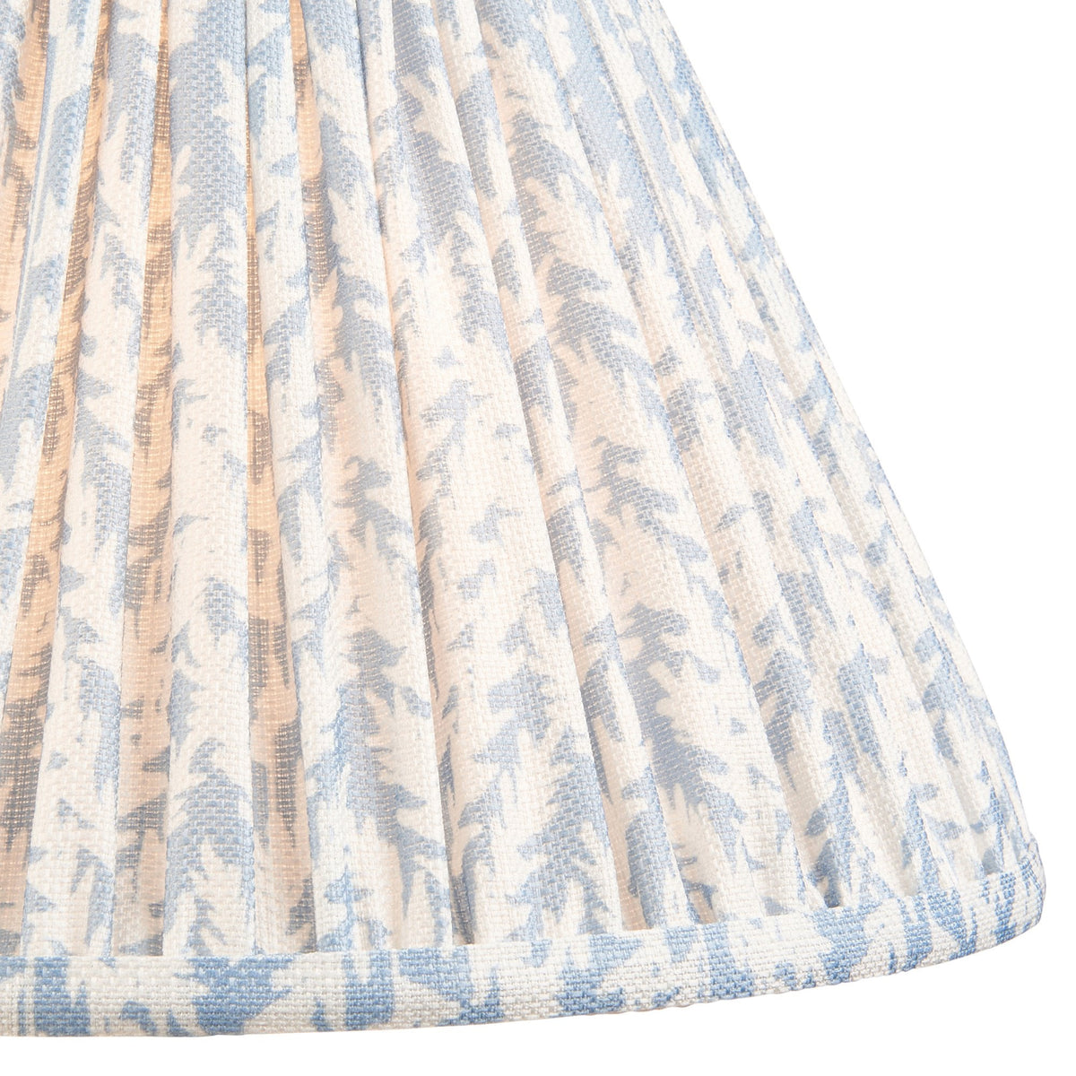 Burley Rechargeable Floor Lamp in Brushed Aged Brass with Leaf 30cm Shell Bay Blue Shade