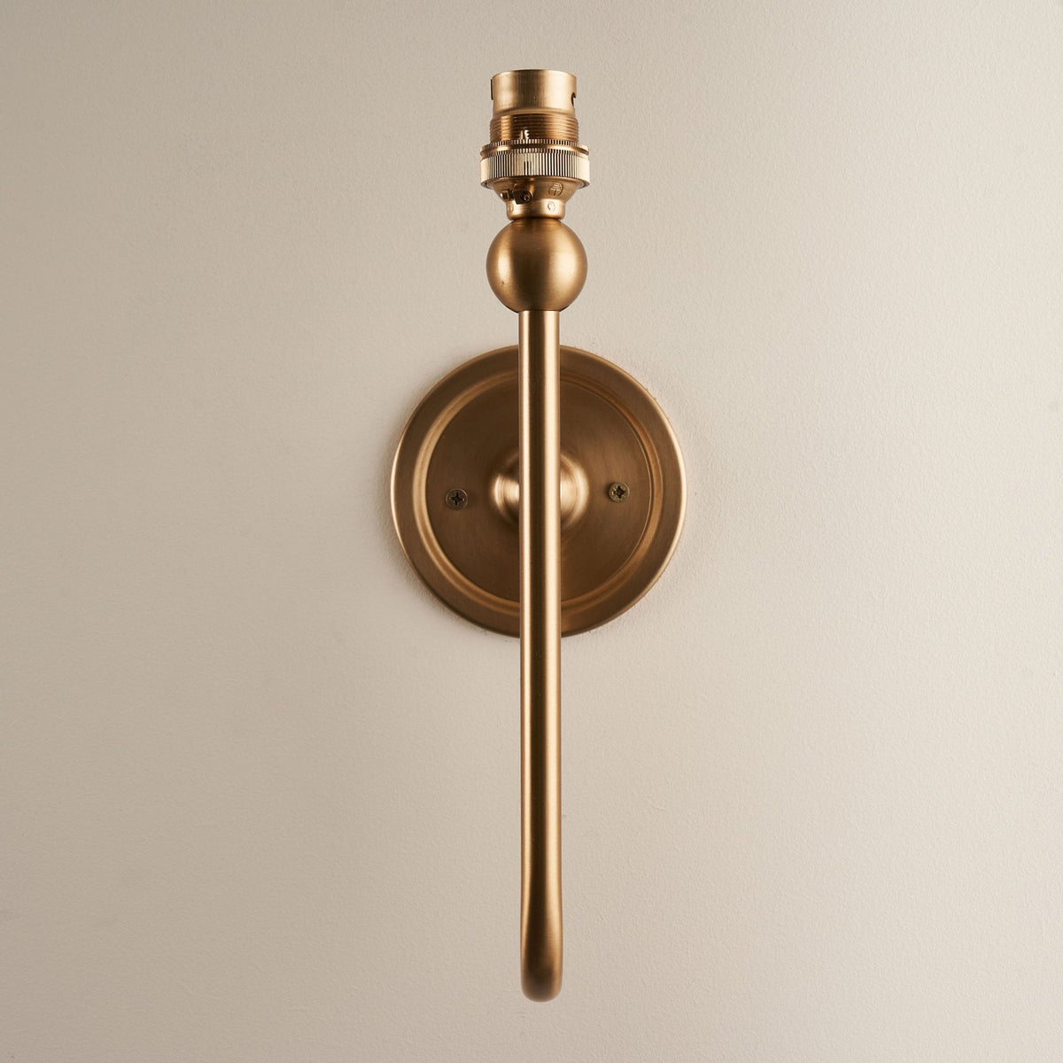 Santiago Curved Wall Light in Brushed Aged Brass with Ikat 16cm Pearl Grey Shade