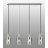 Belstone Wide Ribbed Four Drop Linear Pendant in Beige Stone with Smoke Glass